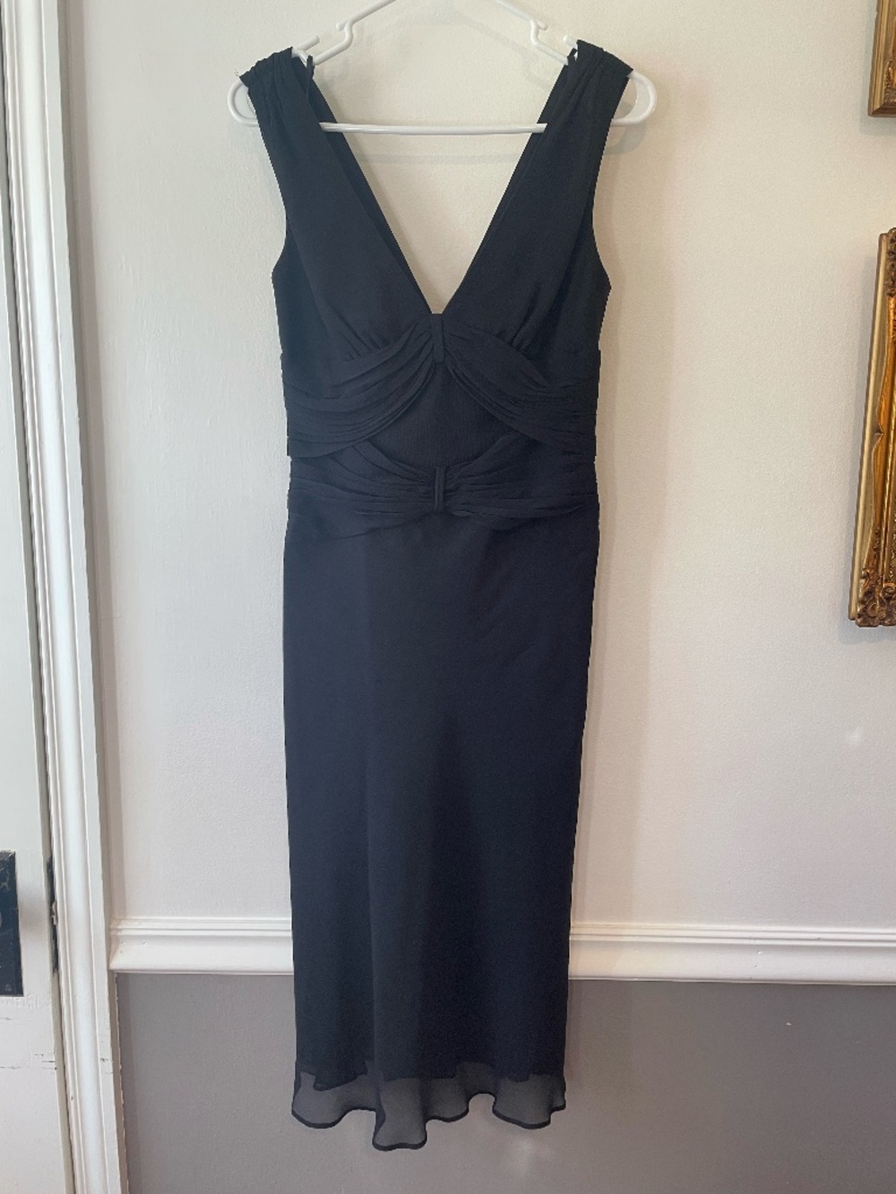 Banana Republic vintage silk black midi dress size 2
